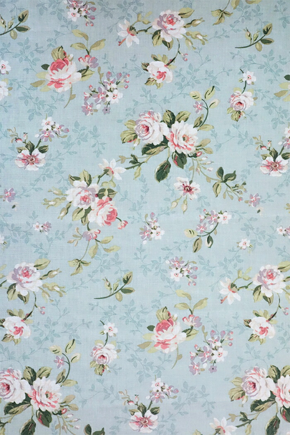 輸入オーダーカーテン(レース)　高級 スペイン製 『ロサ BL』薔薇柄　ブルー　レースカーテン