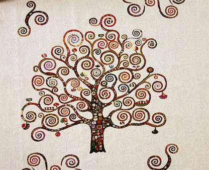 オーダーカーテン(ドレープ) スペイン製　生命の樹モチーフ「アート」 遮光3級　クリムト　 共布タッセル付き　インポートカーテン