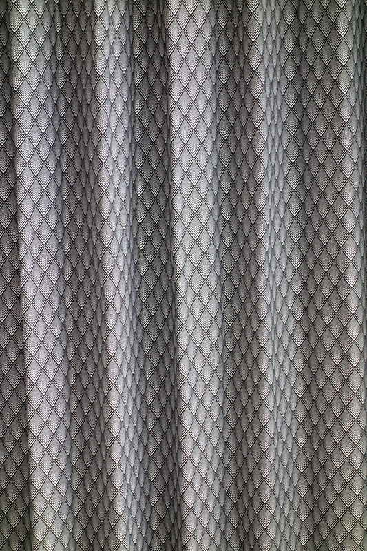 オーダーカーテン(ドレープ) フランス製「グラファイト」WH＆BK　ヨーロッパ　ドット柄　共布タッセル付き　インポートカーテン