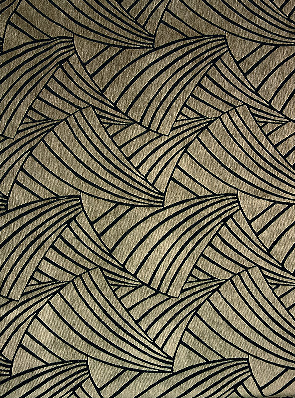 オーダーカーテン(ドレープ) スペイン製 遮光1級 「フランクリンBE」　イチョウ柄　ベージュ　生地極厚　 共布タッセル付き　インポートカーテン