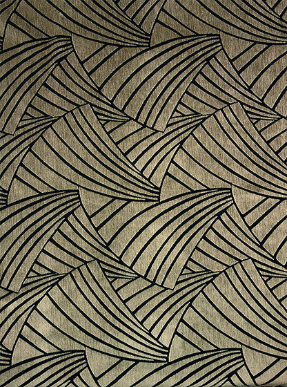 オーダーカーテン(ドレープ) スペイン製 遮光1級 「フランクリンBE」　イチョウ柄　ベージュ　生地極厚　 共布タッセル付き　インポートカーテン