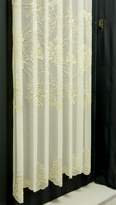 輸入オーダーカーテン(レース)　高級 トルコ製 『エリザ』裾柄レースカーテン