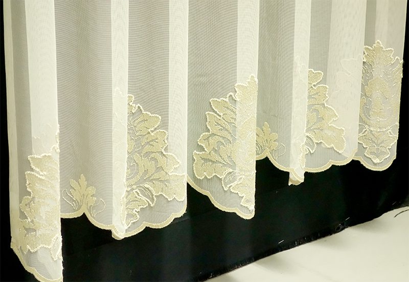 輸入オーダーカーテン(レース)　高級 トルコ製 『エリザ』裾柄レースカーテン