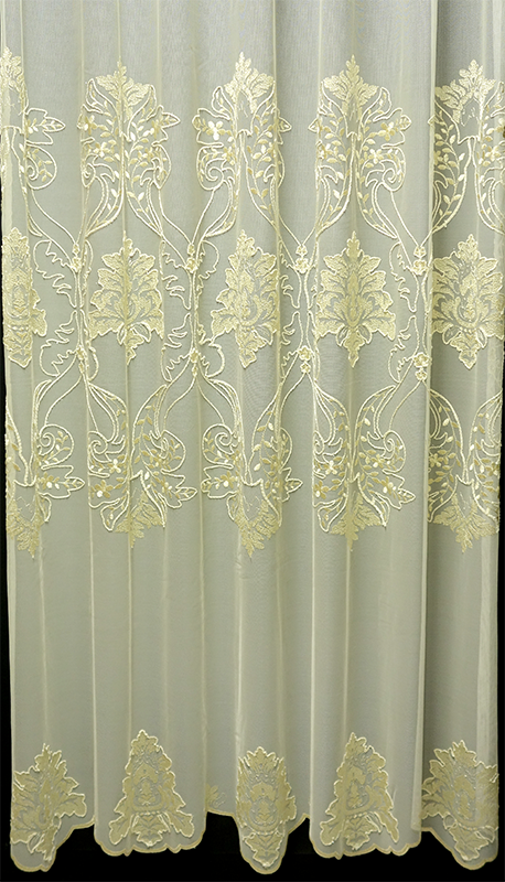 輸入オーダーカーテン(レース)　高級 トルコ製 『エリザ』裾柄レースカーテン