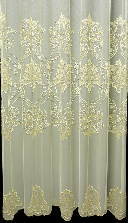 輸入オーダーカーテン(レース)　高級 トルコ製 『エリザ』裾柄レースカーテン