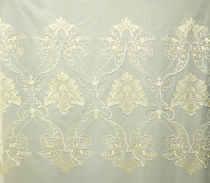 輸入オーダーカーテン(レース)　高級 トルコ製 『エリザ』裾柄レースカーテン