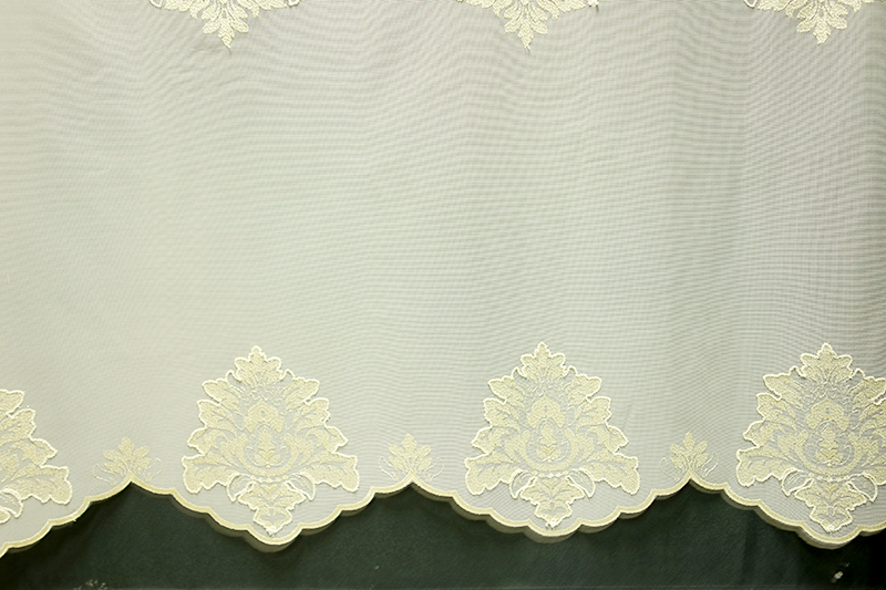 輸入オーダーカーテン(レース)　高級 トルコ製 『エリザ』裾柄レースカーテン