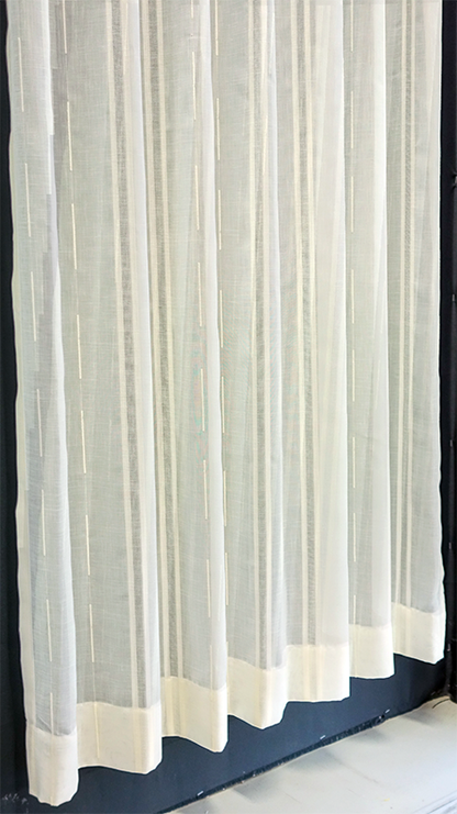 輸入オーダーカーテン(レース)　高級 トルコ製 『ロッド』ストライプ　レースカーテン