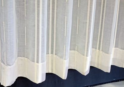 輸入オーダーカーテン(レース)　高級 トルコ製 『ロッド』ストライプ　レースカーテン